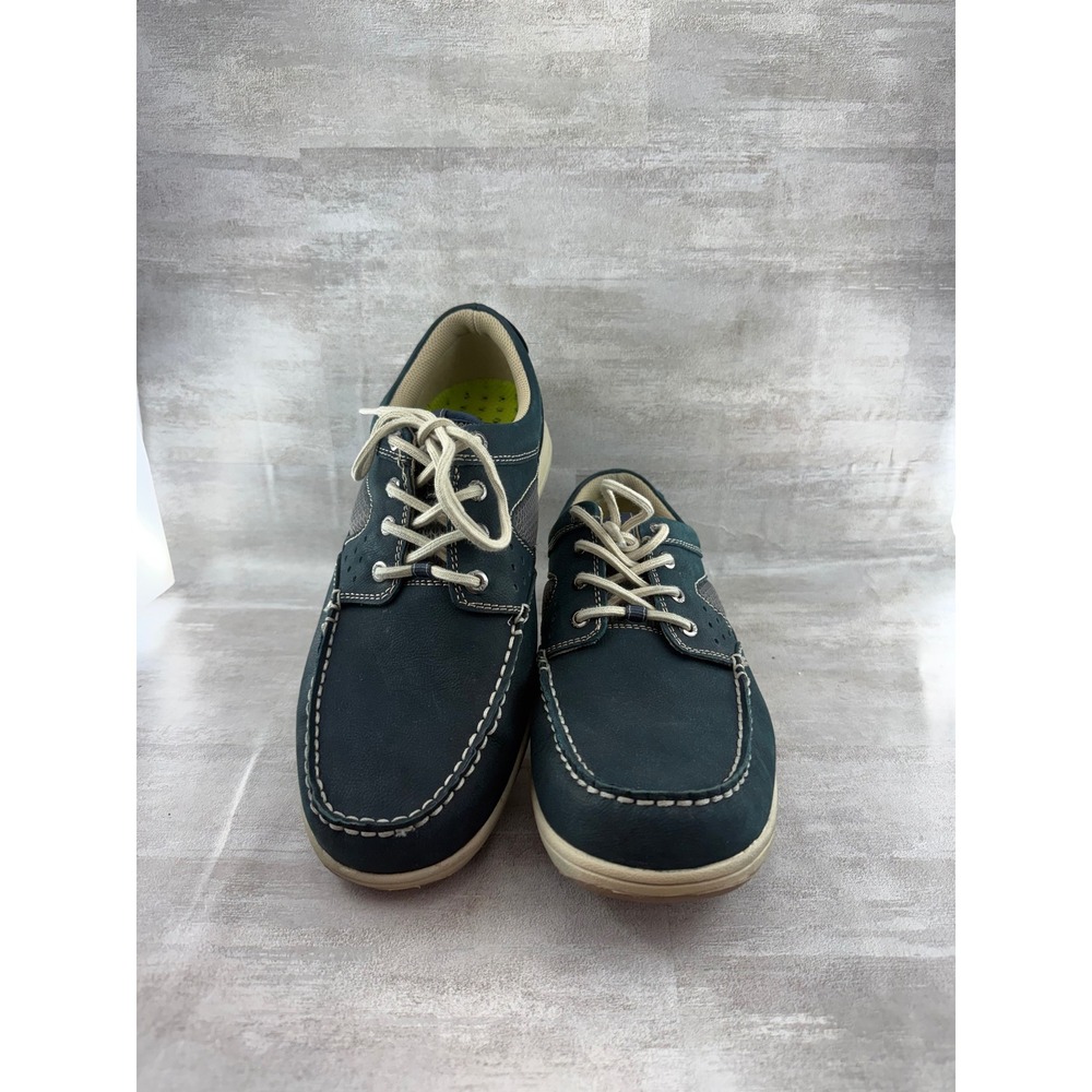 Florsheim Lakeside Ox Men Navy Blue Leather Boat Shoes 13219-410 Size 9 XW